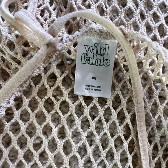 Women’s Size XS Wild Fable Beige Mesh Beach Cover-Up - Picture 3 of 5